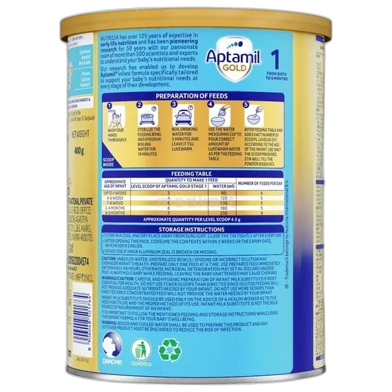 aptamil stage 1 powder 400 gm